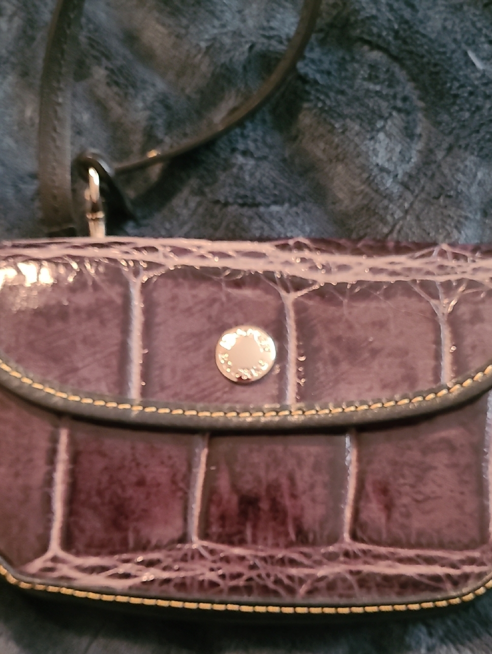 Dooney & Bourke Purple Croc-Embossed Wristlet